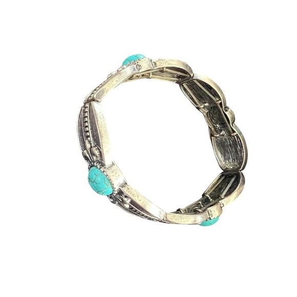Two Silver and Turquoise Bracelets - Picture 3 of 5